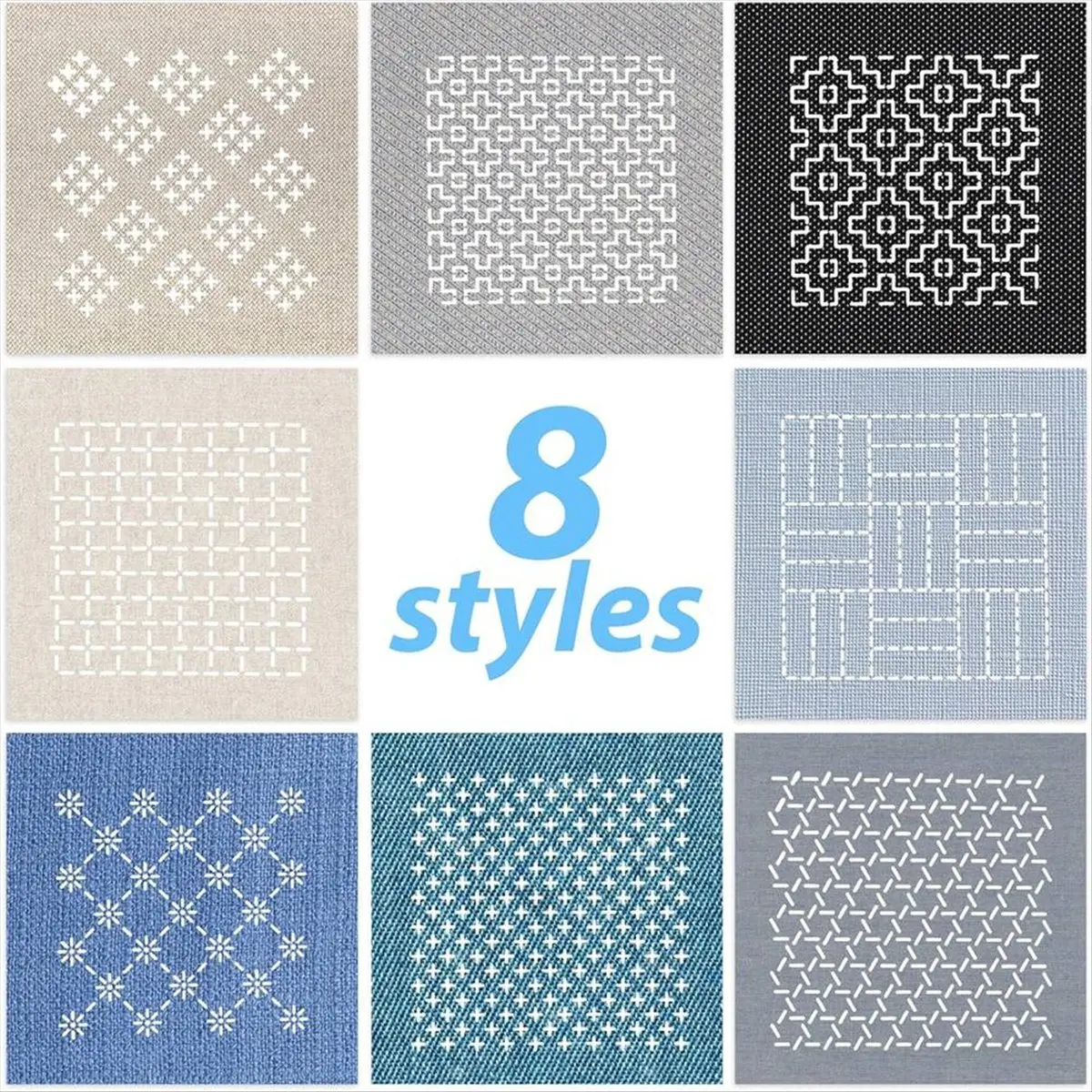 A008 24Pcs Plastic -Stencil Kit 4.7 X 4.7Inch Geometric Pattern Template Drawing Line Embroidery Pattern for Beginners