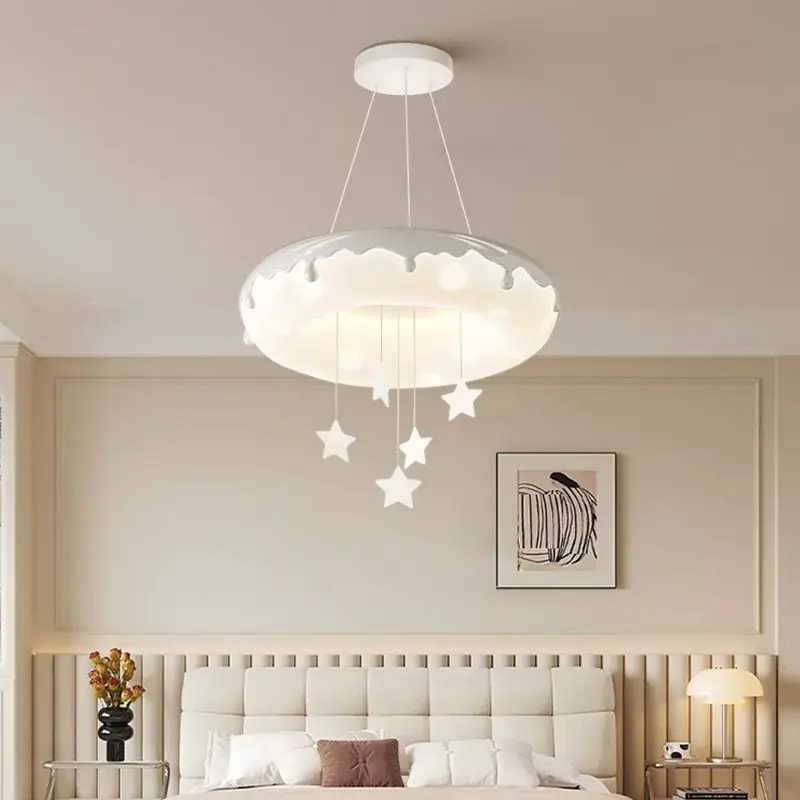 Donuts Pendant Lamp com controle remoto para o quarto das crianças, Bubble Ball Chandelier, luz LED para berçário, quarto, escurecimento, crianças, 52cm