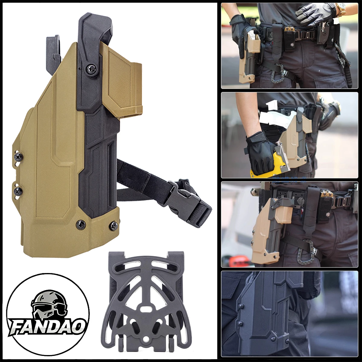 

Universal Modular Tactical Quick Draw Holster for 92/92G Glock17 19 OWB Compatible with Lights Red Dot Sights Shooting Hunting