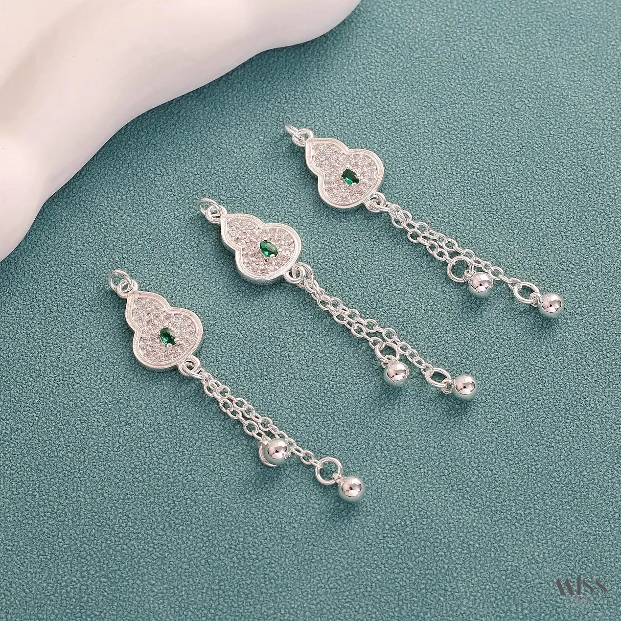 High Plated Thick Silver Bell Butterfly Gourd Fringed Pendant DIY Bracelet Necklace Hanging Jewelry Accessories