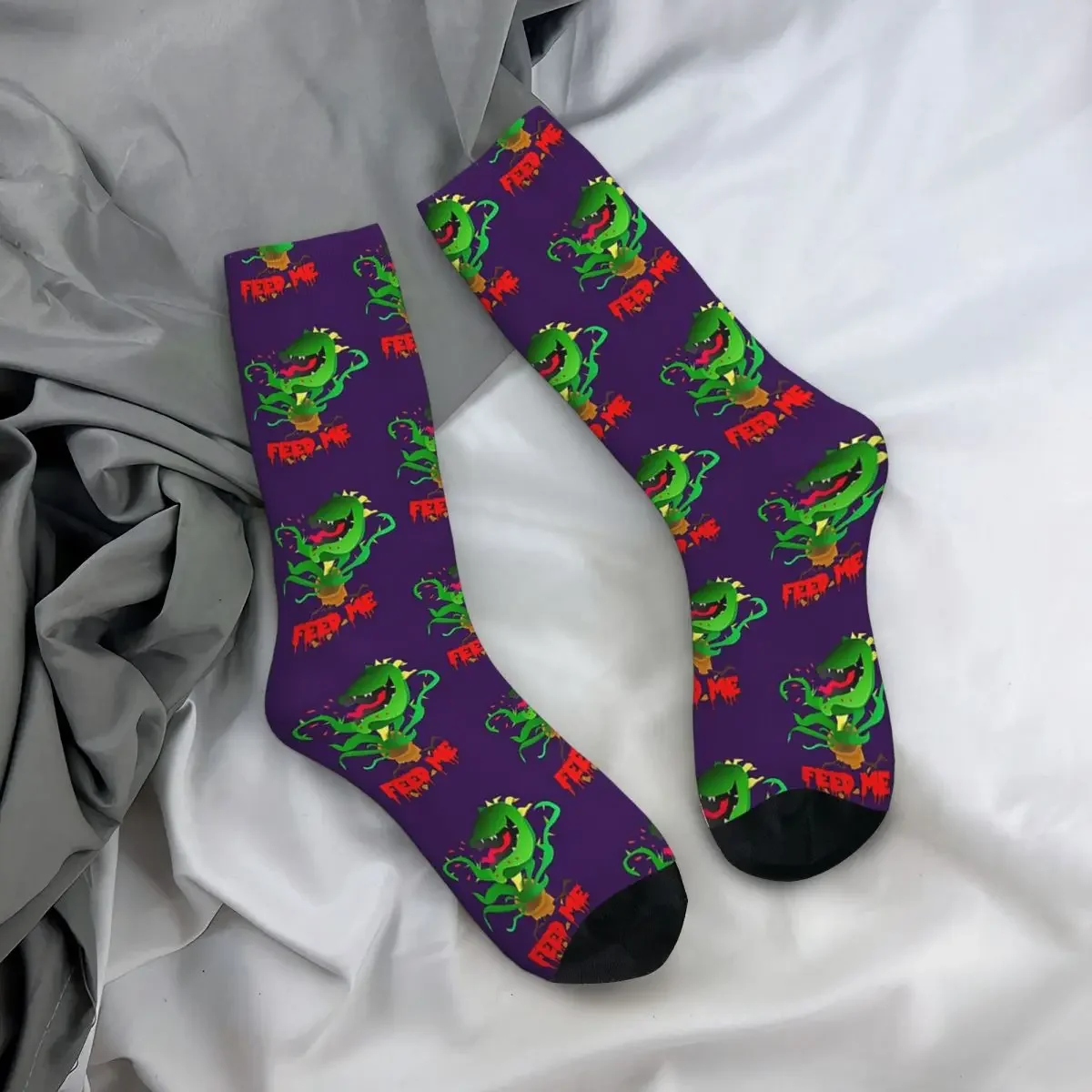 Feed Me-calcetines largos Harajuku para hombre y mujer, medias de alta calidad para todas las estaciones, accesorios para regalo de cumpleaños