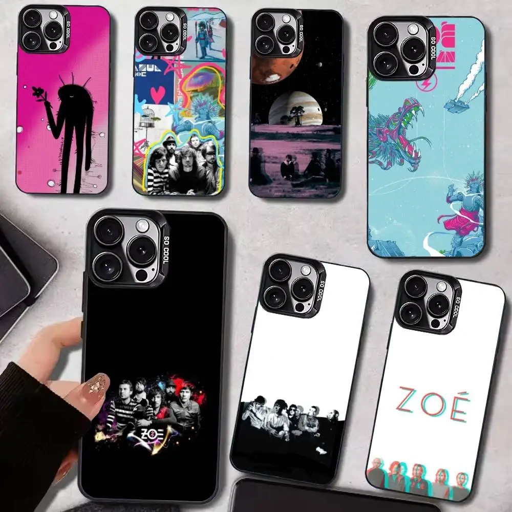 

Z-ZOE Rock Band Phone Case For iPhone 17,16,15,14,13,12,11 Plus,Pro Max,Colored Silver Phone Case