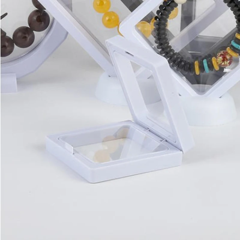 White Transparent Suspension Display Cases Jewelry Box Necklace Storage Holder 1PC