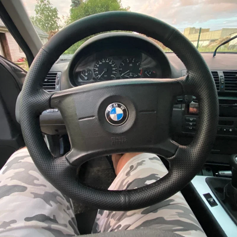 

100%, подходит для BMW E36, E46, E39, E83, E53, автозапчасти «сделай сам», сшитая вручную, черная износостойкая искусственная кожа