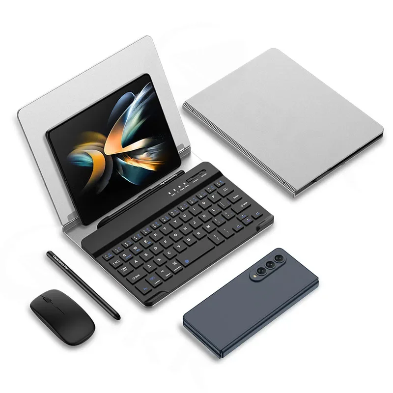 Keyborad Stand Vouwboek Voor Samsung Galaxy Z Fold 3 4 5 Case Met Pen Slot Draadloos Toetsenbord Muis Pen Schokbestendige Harde Hoes