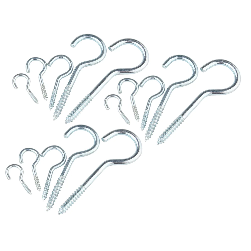 15 Pcs Screw Hooks for Hanging Self-tapping Storage Ceiling Eyebolt Iron Sundries