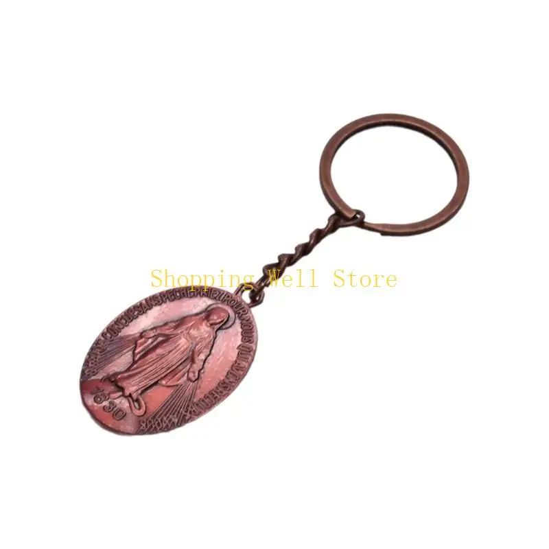 KX4B Virginmary Keychains rings for access bag 펜던트 키 체인 보석 팬 선물