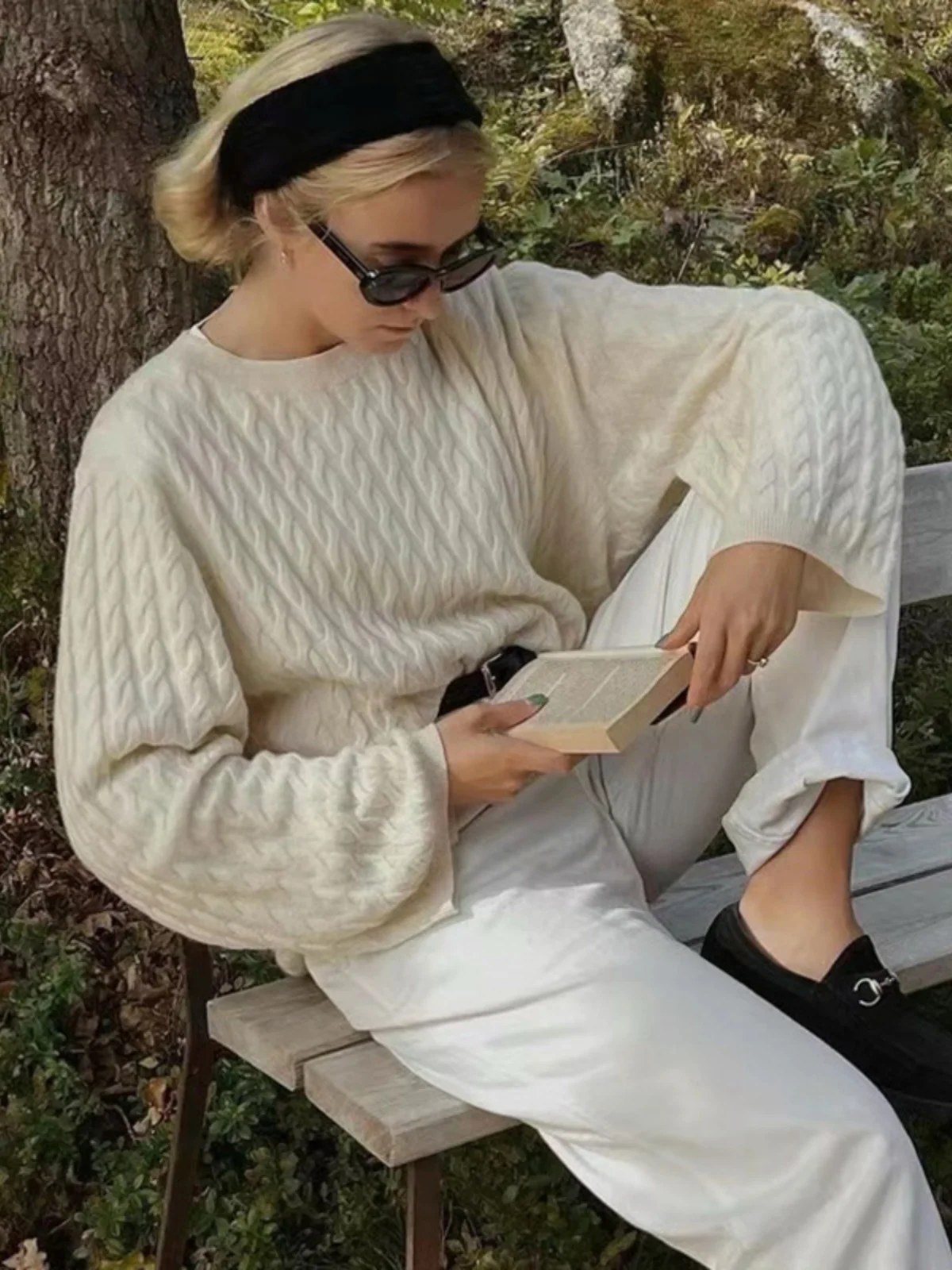 

Женский шерстяной вязаный свитер круглого цвета Ne Thi, теплый свободный крой, винтажный повседневный свитер, теплая теплая гарантия