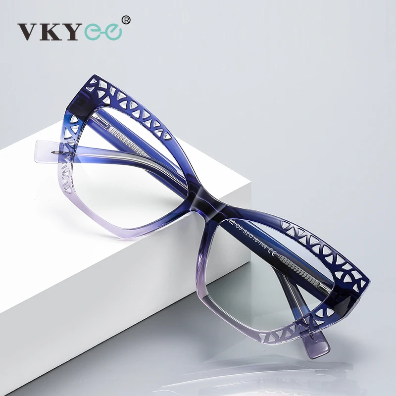 VICKY Classic Cutout Design Fashionable Design Women's Eyewear Anti-Blue Light Reading Glasses Customized Prescription Available