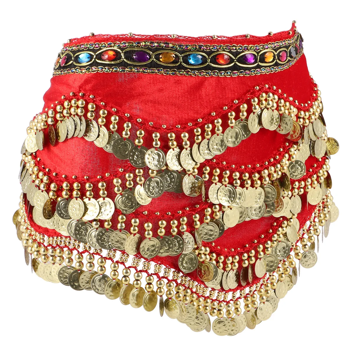 

1 pc Women Skirt Hip Scarf Durable Belt Comfortable Coin Sounds Adjustable Practice Performance
