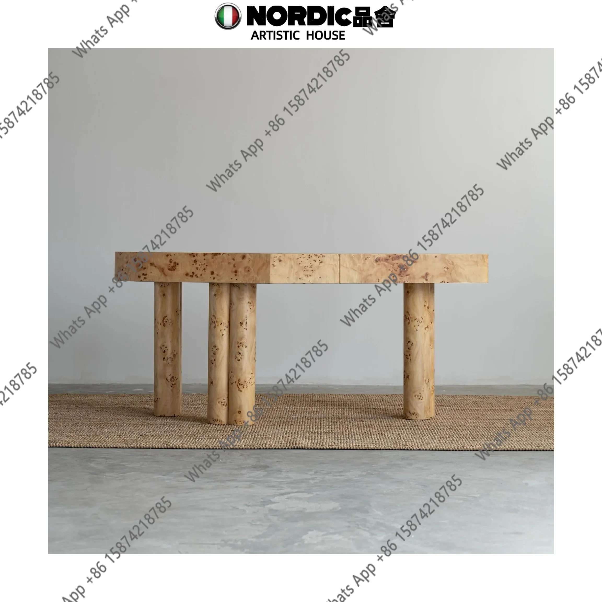 

N64 Medieval style designer solid wood tree tumor bark special-shaped desk wind book desk American simplicity