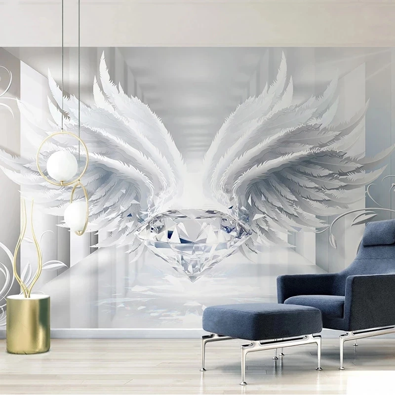 Custom Wallpaper Mural Modern 3D Space Diamond Wings Living room sofa TV background wall bedroom restaurant study Hotel photo 8d