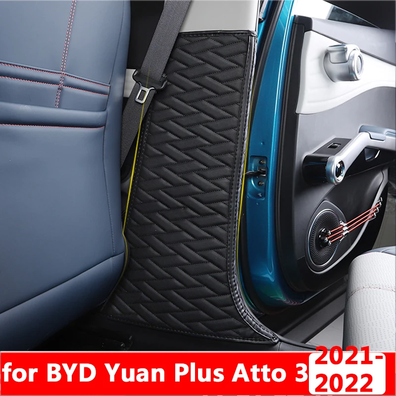 

Car B Pillar Anti-kick Protective Mat Seat Belt Pad Cover Leather Decoration Strip for BYD Yuan Plus Atto 3 2023 2021 2022