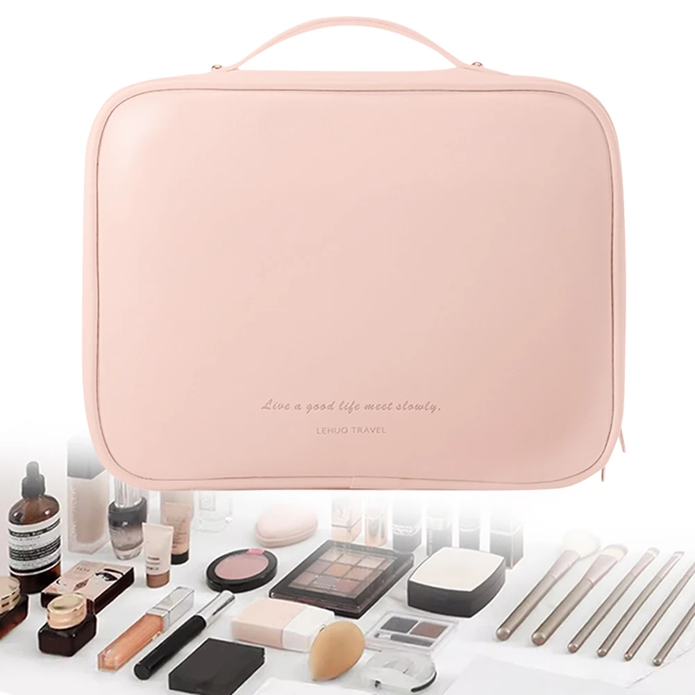 

Multi-Compartment Cosmetic Bag Large Capacity PU Leather Travel Makeup Bag Waterproof Make Up Storage Bag Outdoor Makeup Bag
