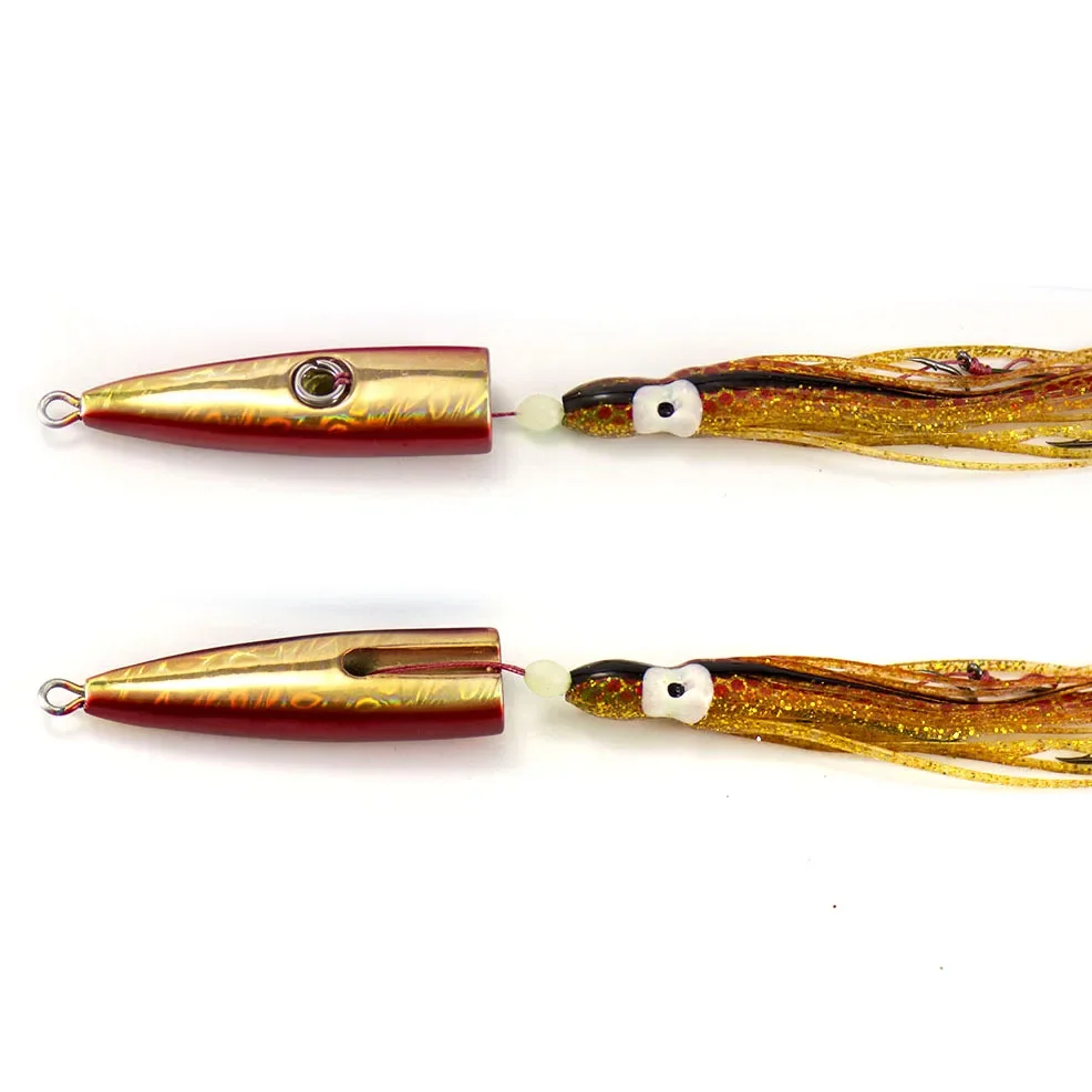 Countbass 120g 4.3oz  Saltwater Bullet Bottom Ship Inchiku Jigs with Octopus Assist Hook,  Snapper Fishing Lure Squid Jigging