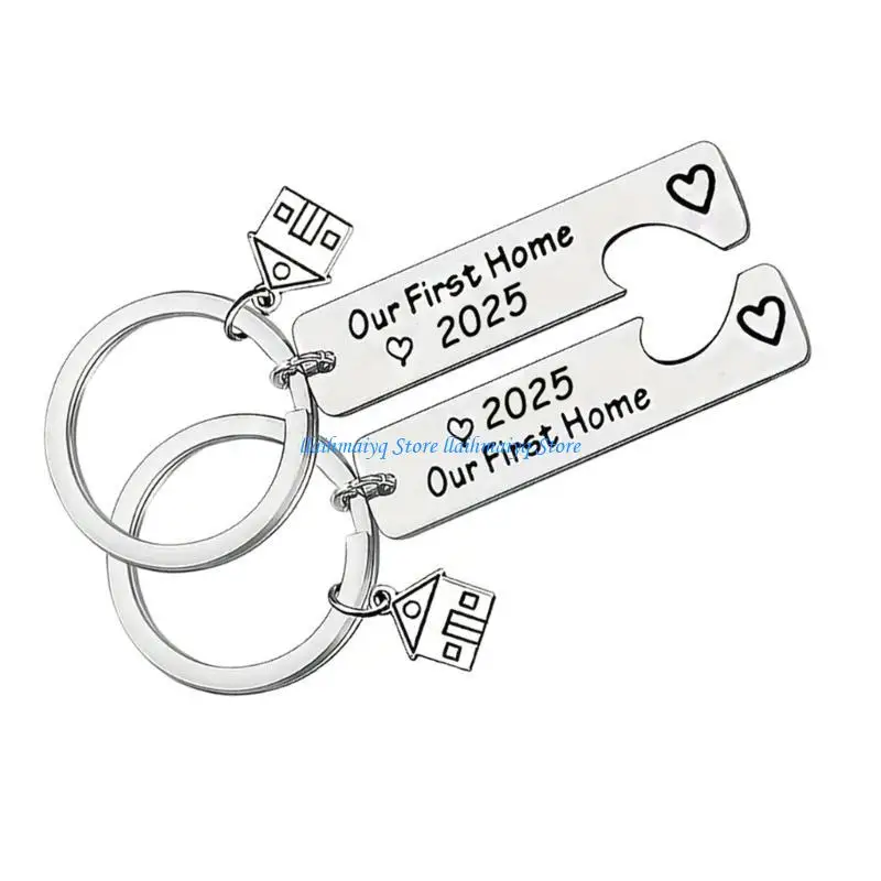 573B 2025 New Home Stainless Steel Keychain Portable Keyrings For Housewarming Gift