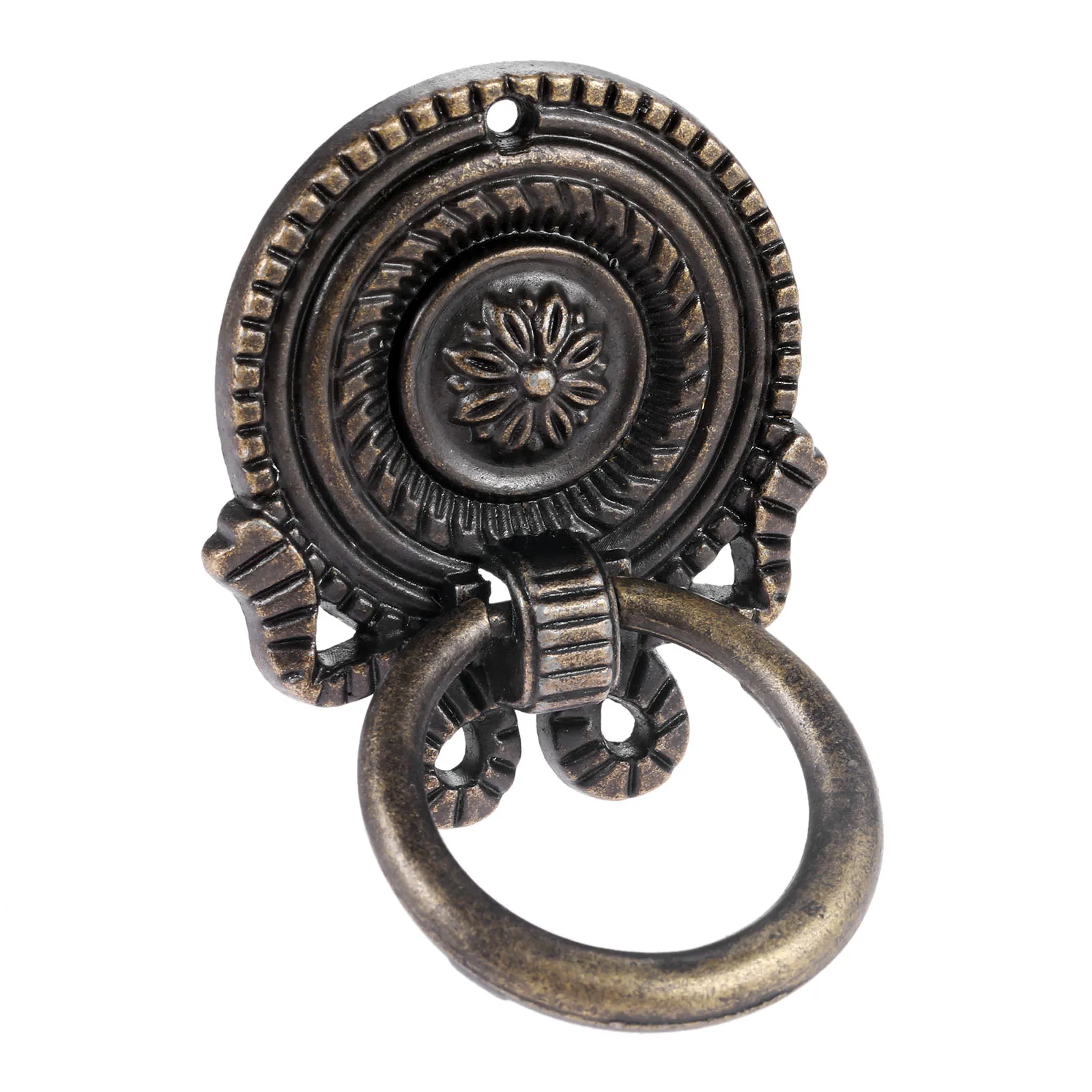 1pc Antique Bronze Single Hole Ring Pull Zinc Alloy Cabinet Door Furniture Knobs Cupboard Kitchen Drawer Handles 60*50mm