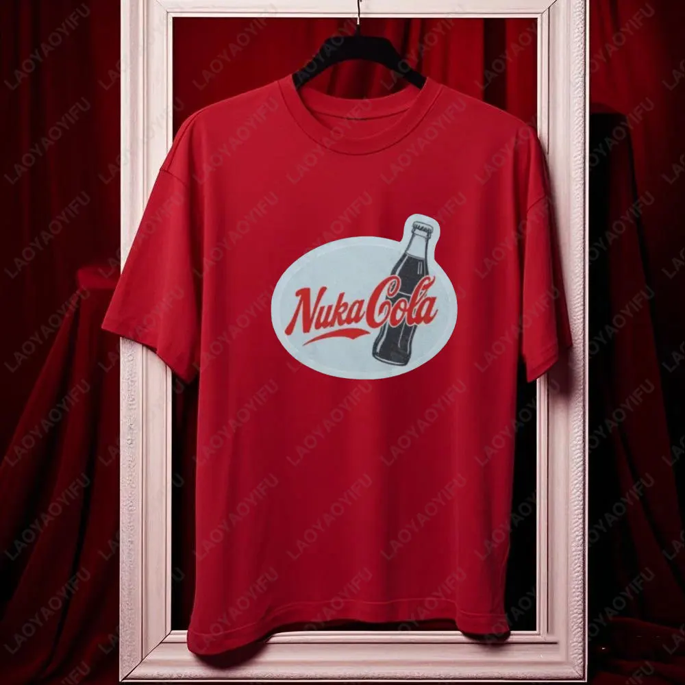 استمتع بـ Nuka-Cola Nuke تداعيات Thirst للكبار من القطن تي شيرت جرافيك تي شيرت Harajuku ملابس رجالية عتيقة مضحكة للصيف