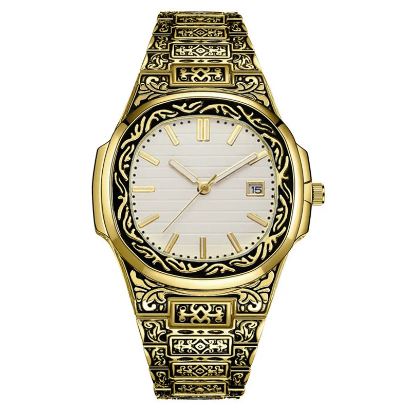 Relógio de Bronze retrô masculino, antigo, nova moda