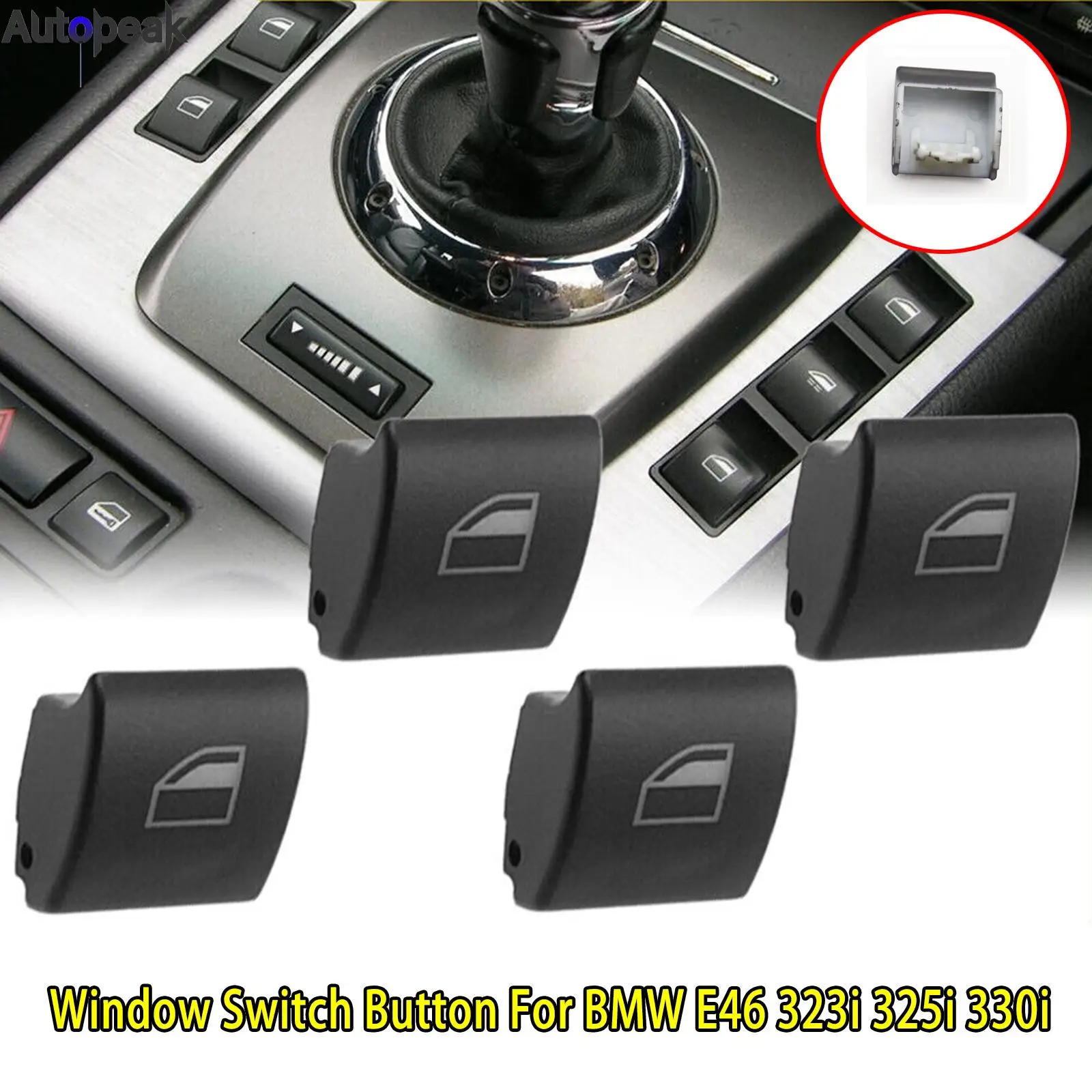 

For BMW 3-Series E46 325xi 323i 325i 328i 330i 330xi X5 E53 X3 E83 Car Interior Accessories Power Window Switch Button Cover Cap