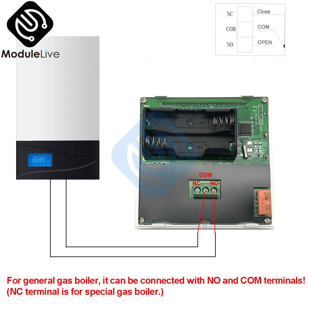 Termostato Digital para caldera de Gas, controlador de temperatura interior programable semanal, 3a