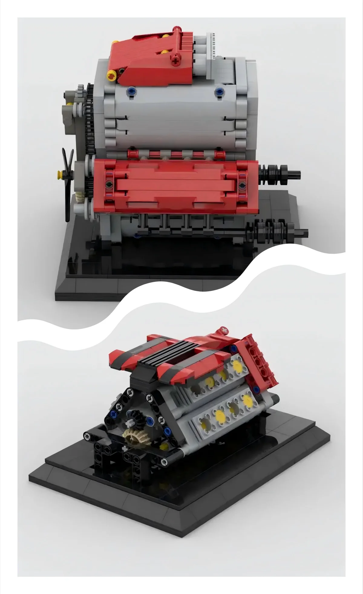 

MOC Creative Electric DIY High-tech Parts Assembled Building Blocks Motor Gearbox Reverse gear Mechanical Group Model Engine Toy