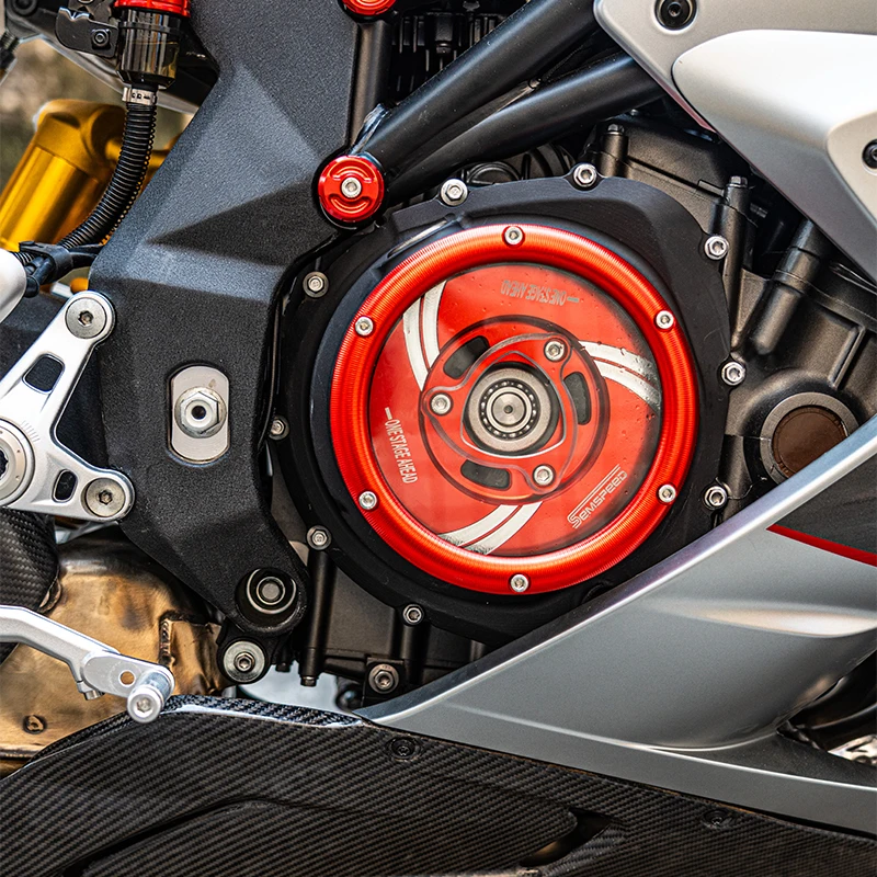 

SEMSPEED Motorbike Engine Clutch Guard Clear Cover Ignition Protector Dustproof Cap For QJmotor SRK 921RR Super 921 RR