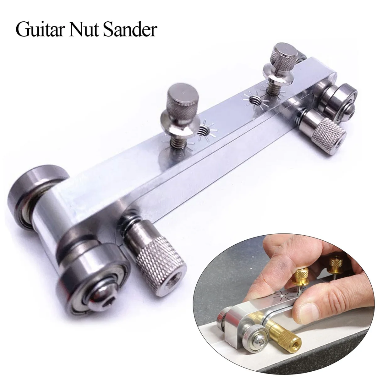 Guitar Bridge Saddle Nut Sander Grinder, Adjustable Compact Tool for Guitar Bass, Luthier Instrument Polishing Grinding Machine