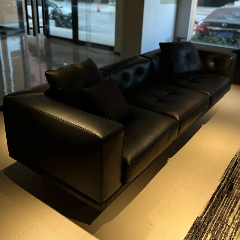 De eerste laag Italiaans eenvoudig halfgroen leren bank van rundleer