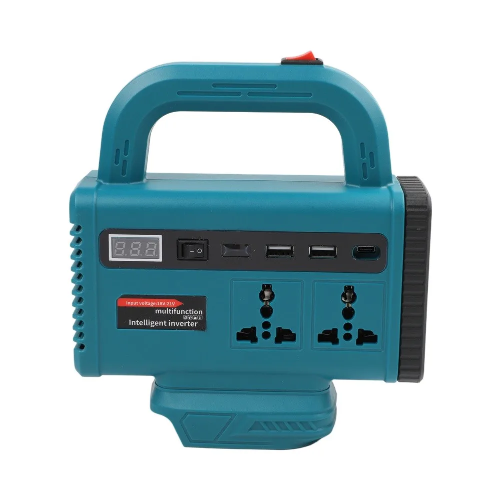 Multifunction Intelligent Inverter Converter Portable Power Inverter DC18V To 220V AC LED Work Light Outdoor Battery Inverter