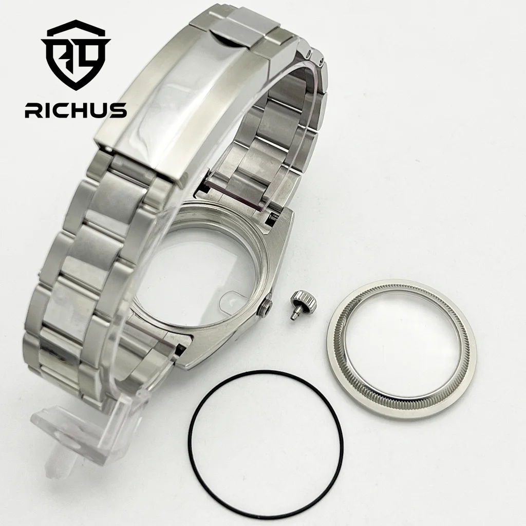 RICHUS 36/39 мм полированный корпус для часов с сапфировым стеклом подходит для NH35 NH36 Miyota8215-DG ETA 2824 PT5000 аксессуары для часов с механизмом