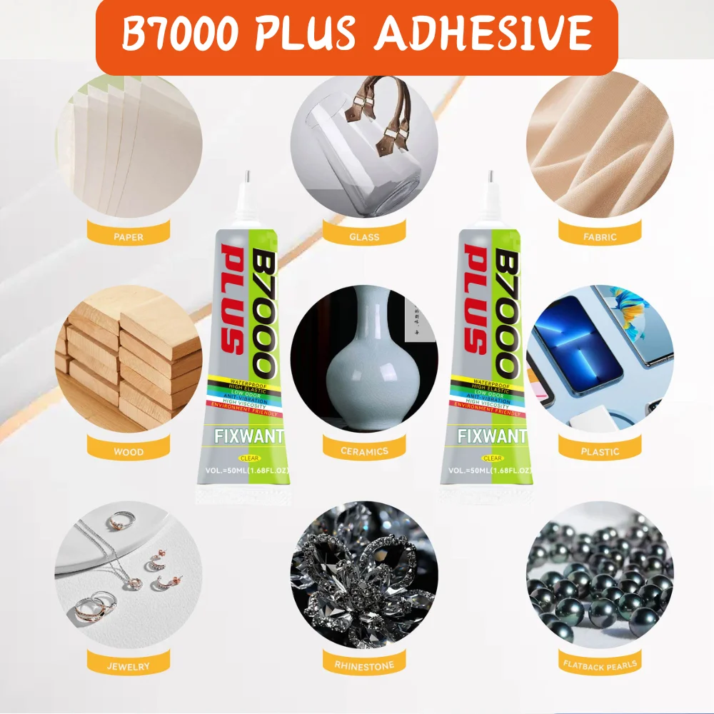 B7000 Upgrade B7000 PLUS Klarer Kontakt-Telefonreparaturkleber Universal Glas Kunststoff B6000 PLUS DIY Diamant Stoffkleber