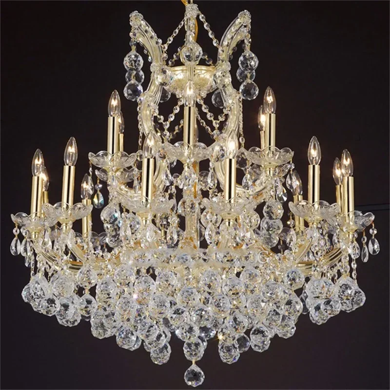 European Style Chandelier Lamp Luxury LED Candle Pendant Lighting  Fixtures for Home Decoration Villa Hall