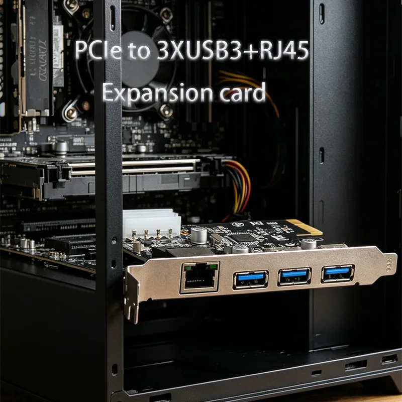 

PCI E Sata Card Controller Expansion card RJ-45 LAN Adapter for Desktop Game PCIE Card PCI-E Riser Card Adapter USB3.0 HUB