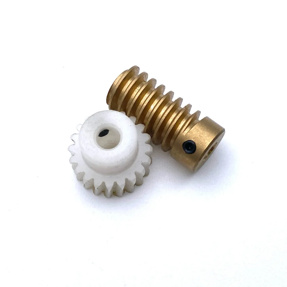 0.8M 1:20 Copper Worm Gear 3/4/5/6mm POM Nylon Gear DIY DC Gear Motor Remote Control Toys Self-locking Steering Turbine