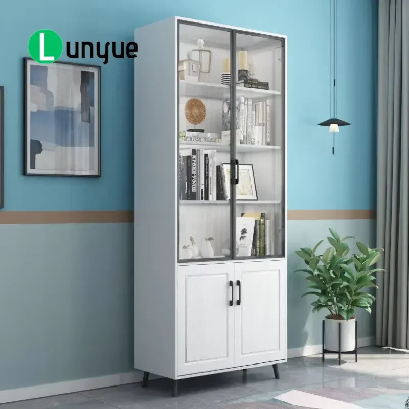 Modern Design Light Luxury Style Good Quality Wooden Home Office Shelving Storage Cabinet Combination Bookshelf