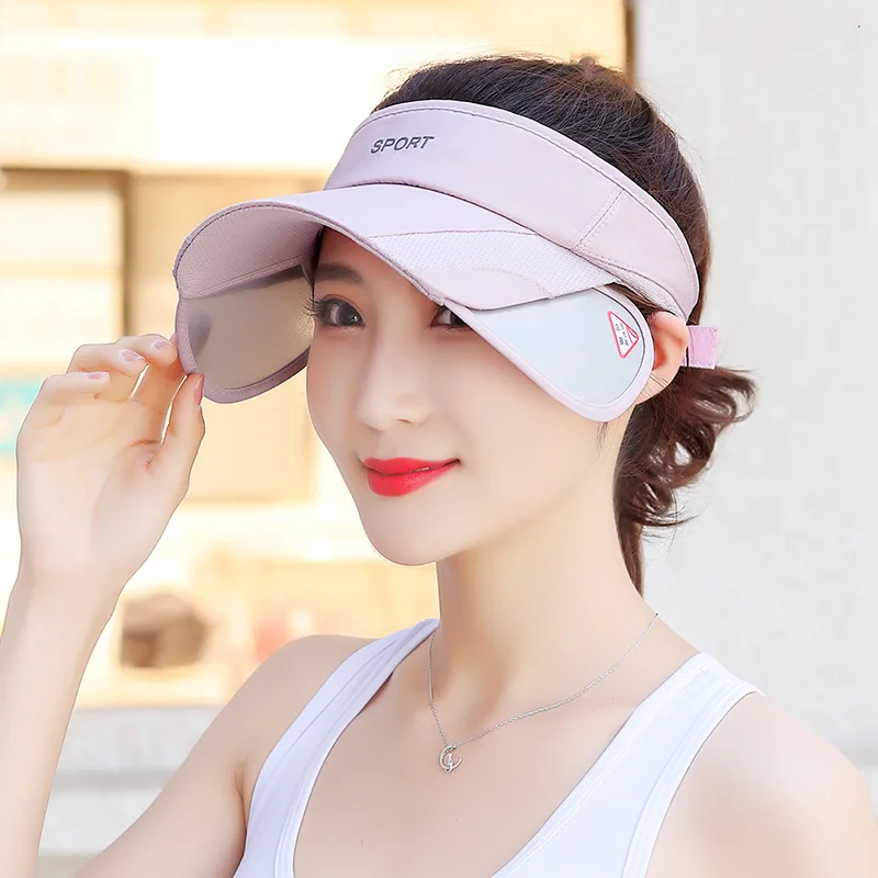 Sun Visor Hat Summer Ladies Cycling Sunshade Outdoor Protective Hats Woman Tennis Hat Golf Running Fishing Hiking Jogging Hat