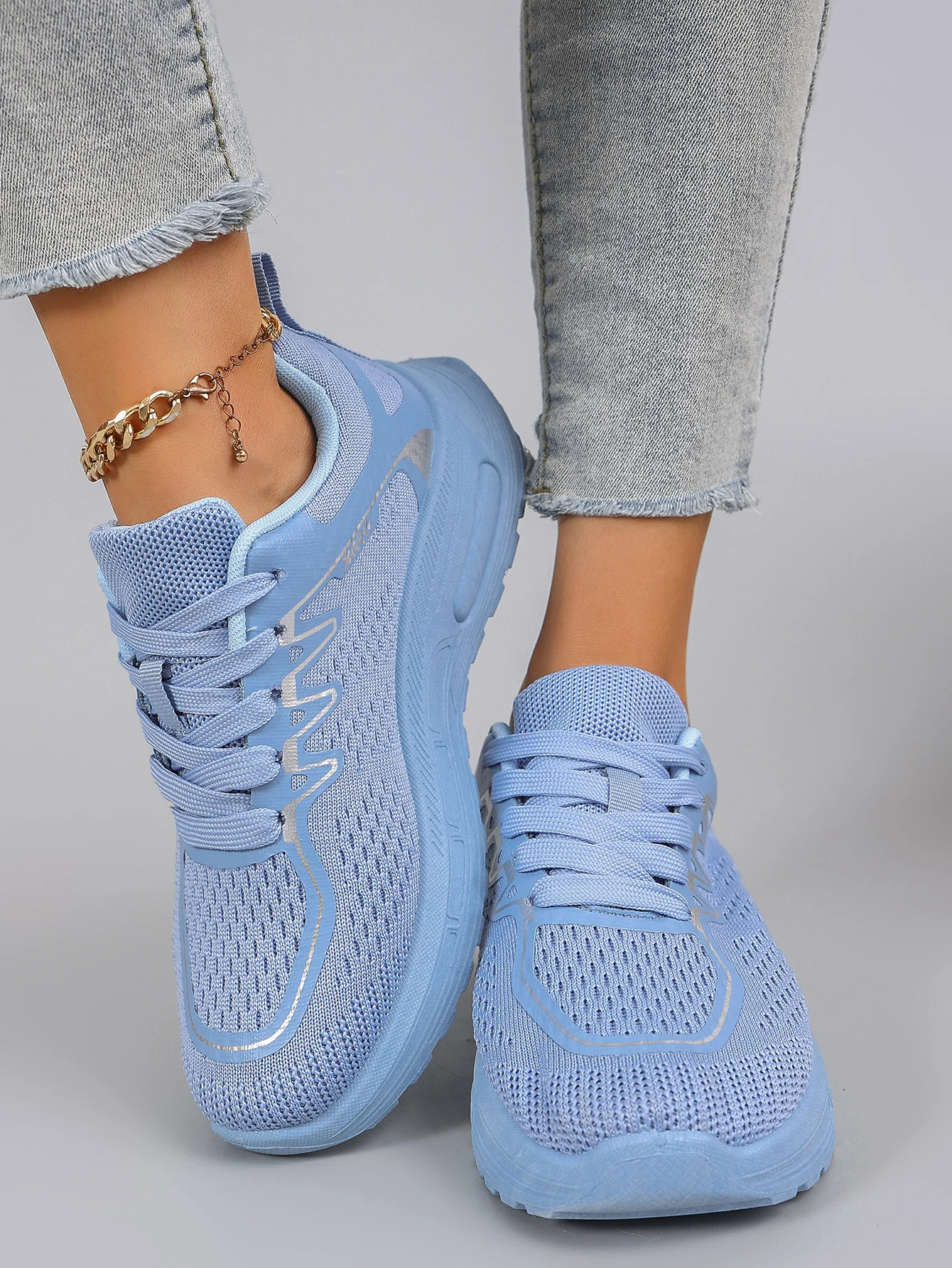 Spring and Autumn New Product Women\'s Candy Color Simple, Comfortable, Breathable, Wear resistant Lace up Sports Shoes