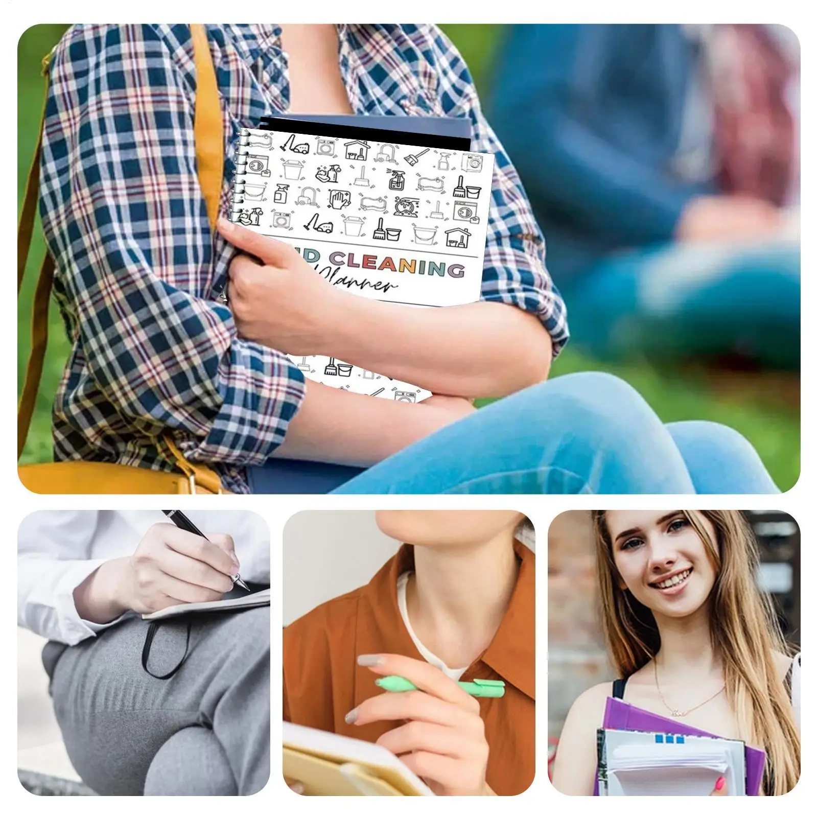 دفتر ملاحظات لتنظيف مخطط التنظيف، دفتر ملاحظات منظم للتدبير المنزلي الأسبوعي وال يوميًا لأفراد الأسرة والكبار