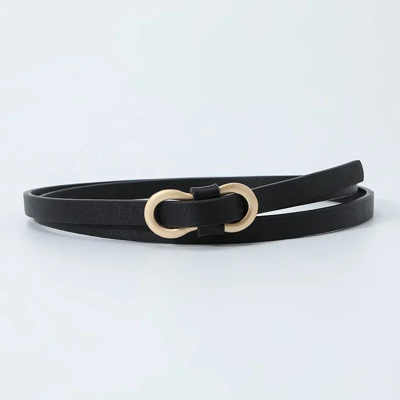 Extended Thin Section Knotted Decorative Ladies Belt All-match Slim Skirt Belt Narrow Soft Genuine Leather Women's Jeans Belt
