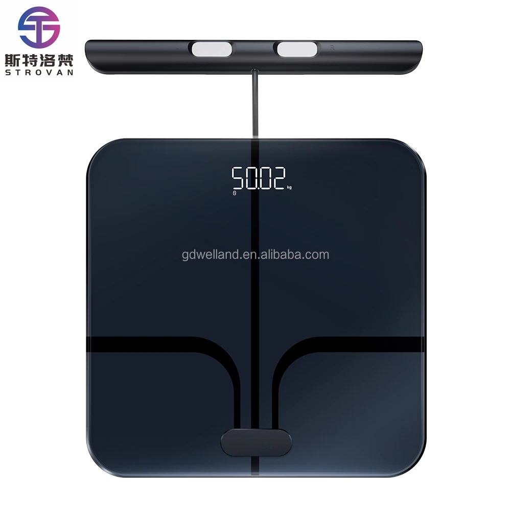 8-Electrodes Smart Plastic Floor Scale 180kg Capacity Analyzer Scale 0.1g Accuracy  for Home Use