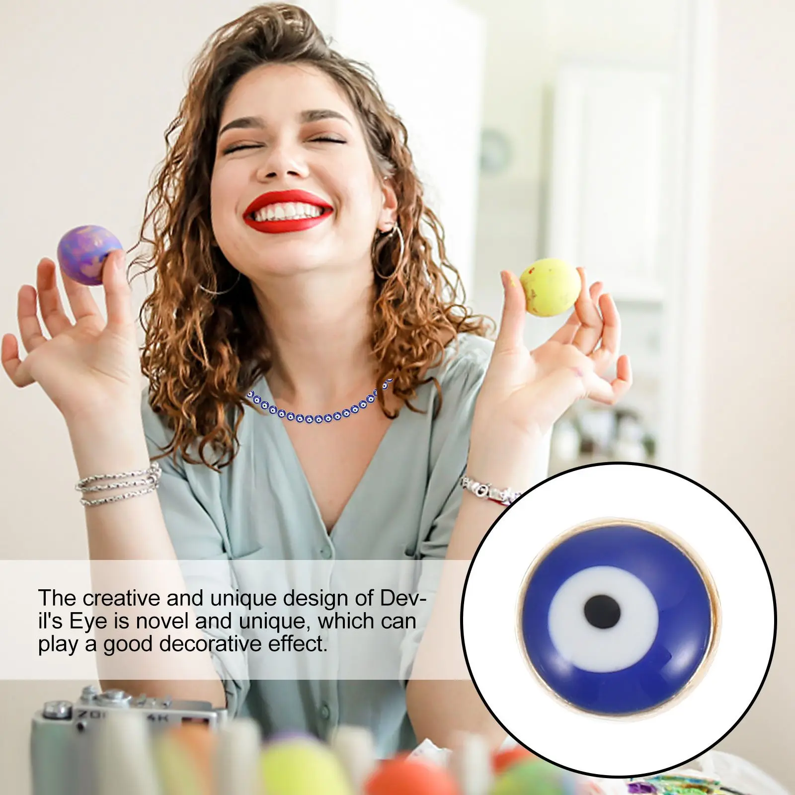 

50 шт., подвески в виде глаза дьявола из сплава, синие бусины от сглаза, аксессуары для изготовления ювелирных изделий своими руками, шикарный декор ручной работы, материал из бисера «сделай сам»