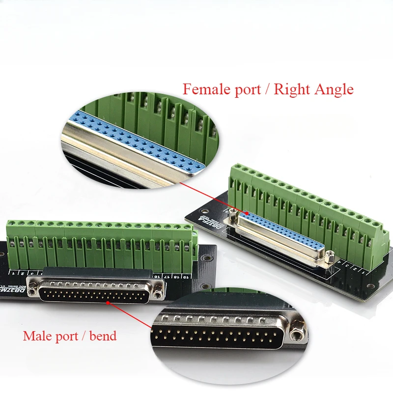

DB37 Turn terminal trunk male/female right Angle/Angle terminal board