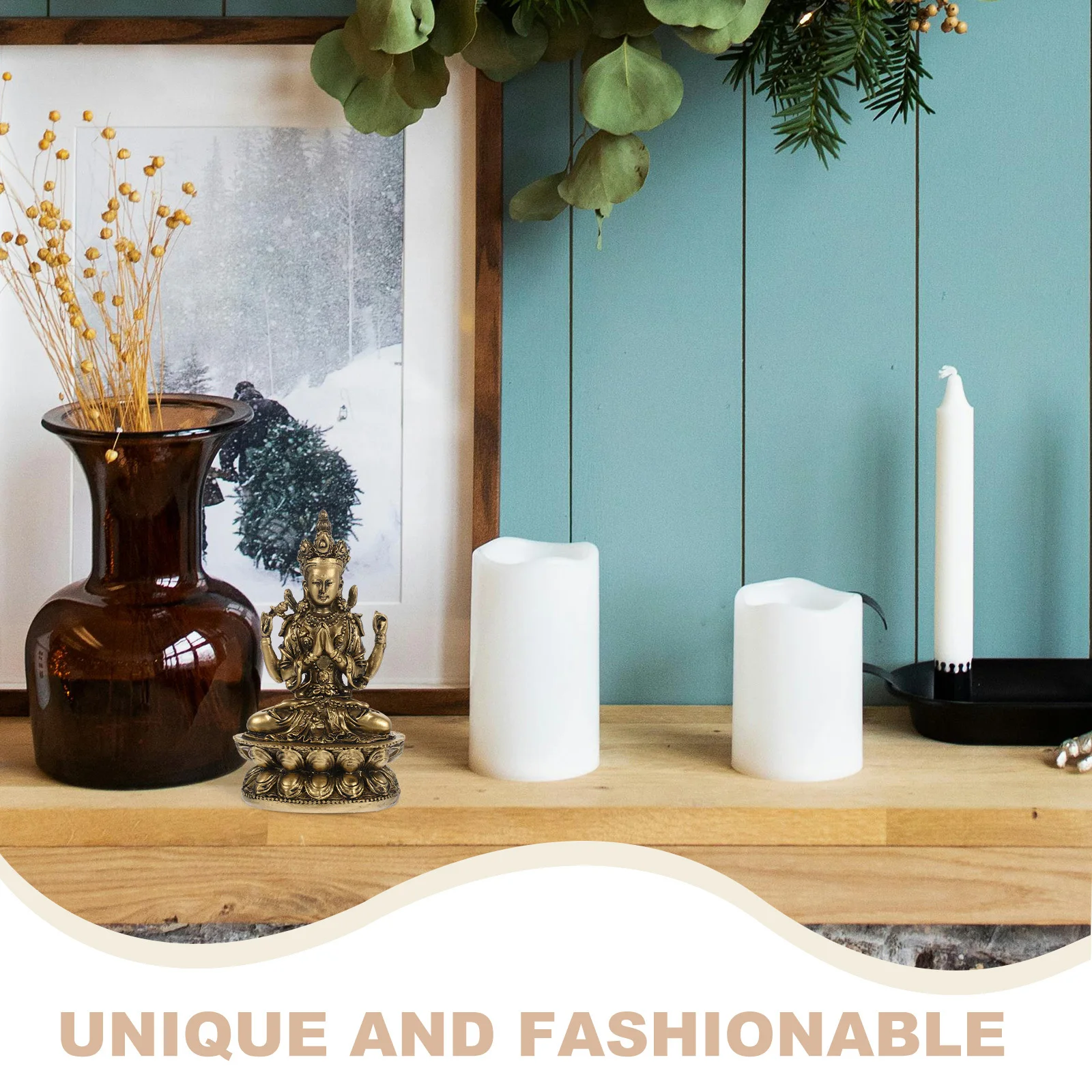 

Resin Craft Buddha Statue Bronze Finish Small Size Meditation Pose Office Table Decoration Zen Sculpture Zen Buddha