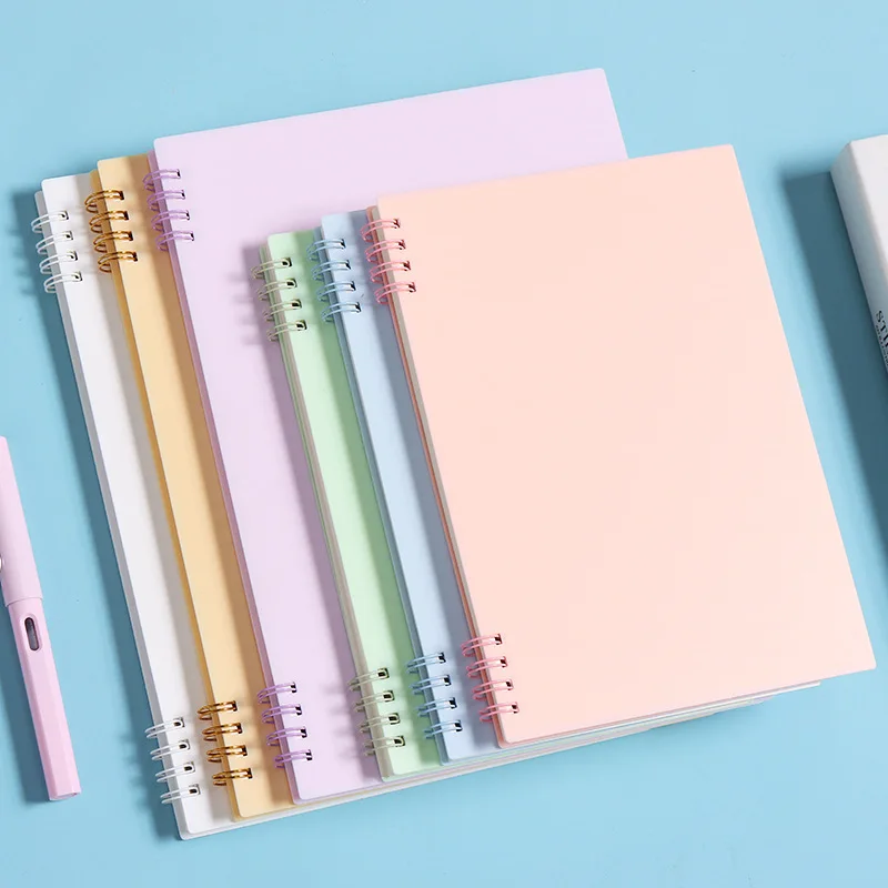 Morandi Solid Color Lined Notebook, A5 Error Correction Notebook for Office, Comfortable Edge Without Hand Irritation