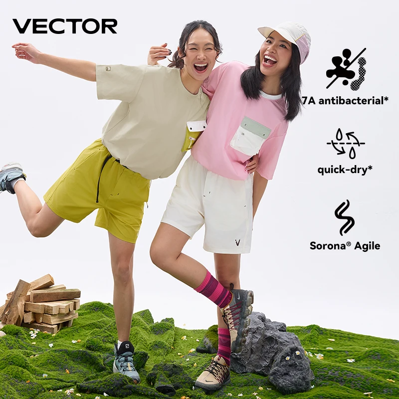 VECTOR Women's Summer Sweat Absorption Quick Drying Short Sleeve T-shirt Skin Friendly Sunscreen Fishing Hiking Surf Shirts 2025