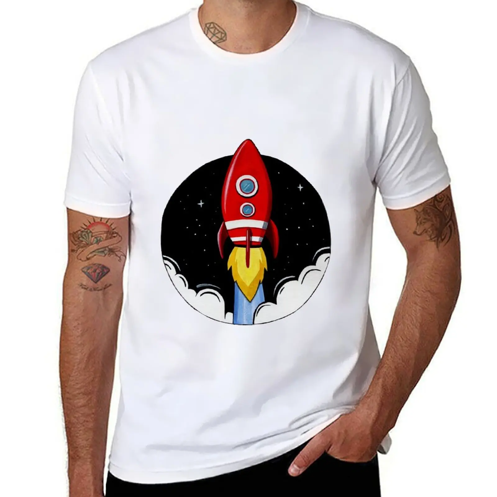 

Space rocket design T-Shirt anime t shirts oversize cotton t shirts high quality T-Shirt