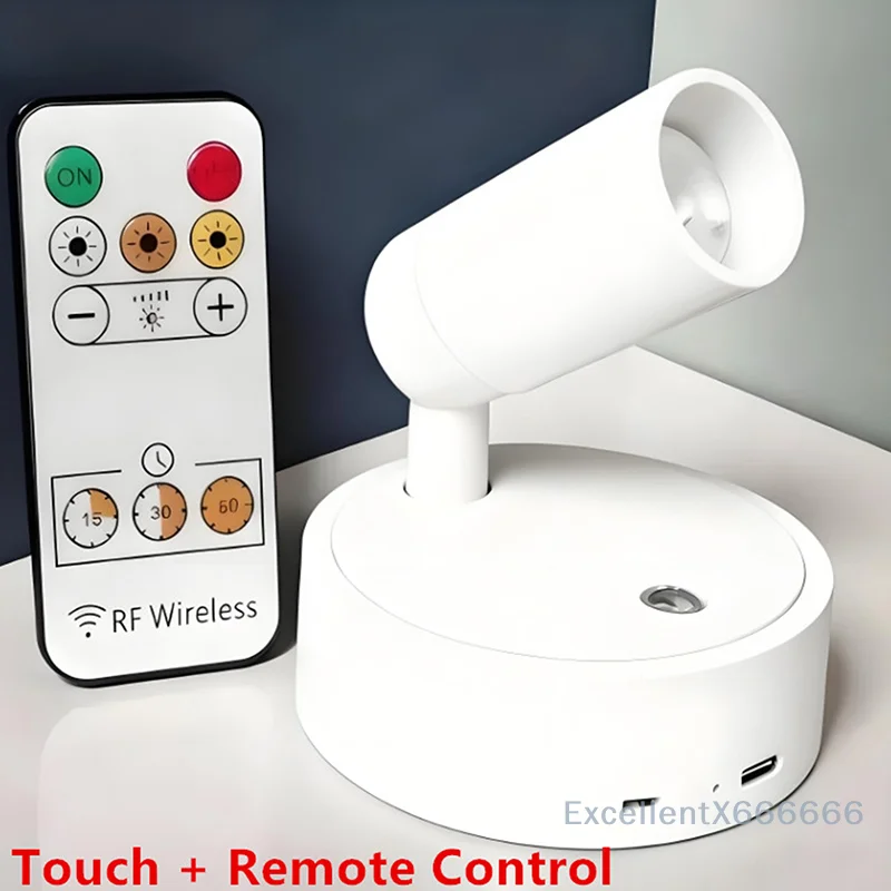 2000mAh USB Rechargeable Wall Mounted Cabinet Lighting Spotlight Touch Magnetic Base LED Wireless Wall Light