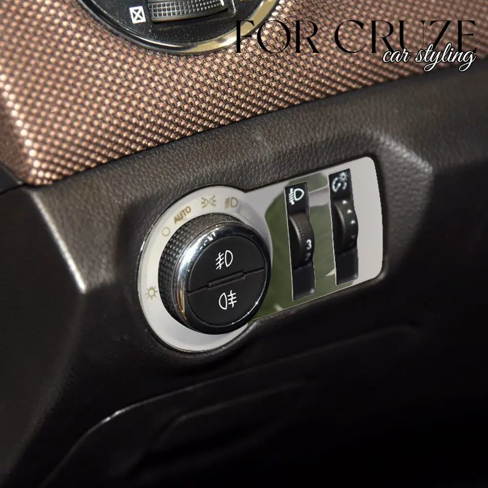 Aluminum/Steel lamp headlight switch decoration sticker/ trim For Chevrolet Malibu Cruze Trax For Opel Mokka ASTRA J Insignia