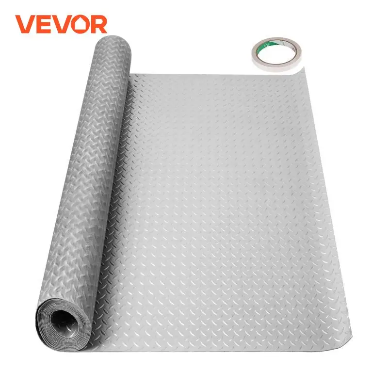 VEVOR Garage Floor Mat 1.66 mm thick Anti-Slip silver garage mat PVC Vinyl garage floor mat is suitable for underneath the car